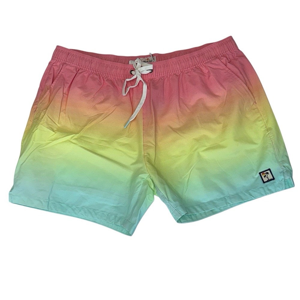 Marine Layer NEW NWT Mens 2XL XXL Rainbow Rincon Swim‎ Trunks